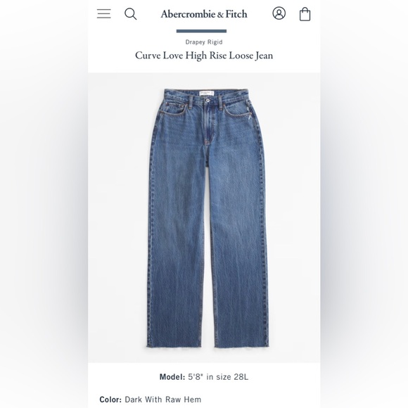 Abercrombie & Fitch Women's Curve Love High Rise Loose Jeans - Picture 2 of 4